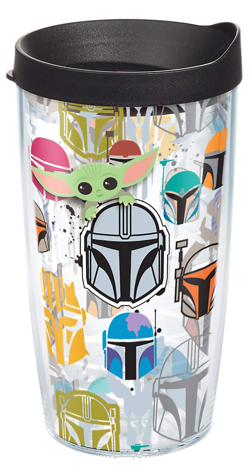 Tervis Star Wars - Mandalorian - Peekaboo Made in USA Double Walled Insulated Tumbler Travel Cup Keeps Drinks Cold & Hot, 16oz, Classic - Image 1